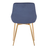Heidi Velvet Dining Chair - Glam Accent Chair with Soft Upholstery, Gold Legs & 4 Color Options