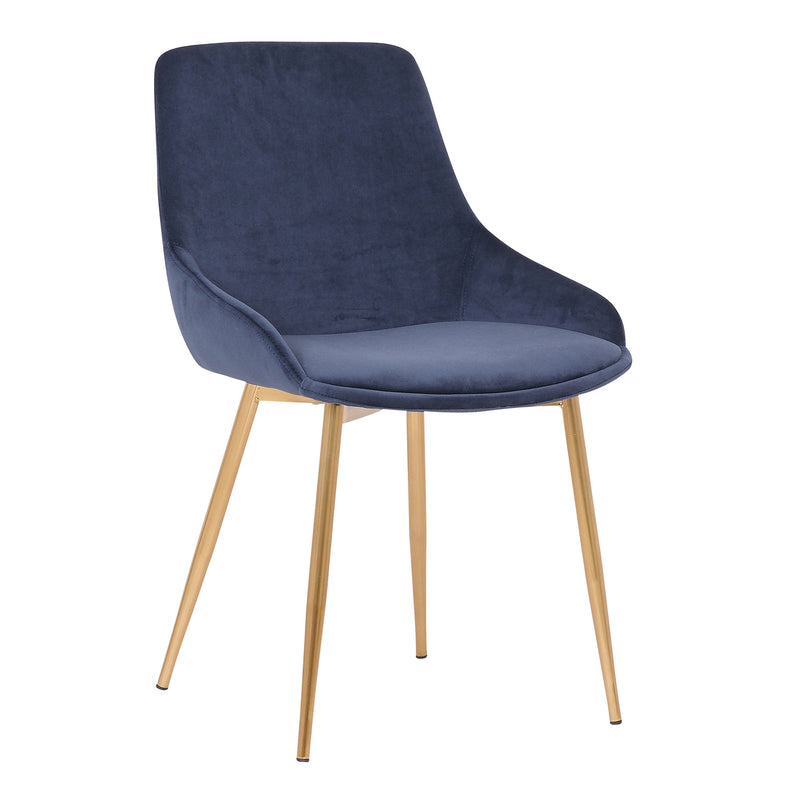 Heidi Velvet Dining Chair - Glam Accent Chair with Soft Upholstery, Gold Legs & 4 Color Options