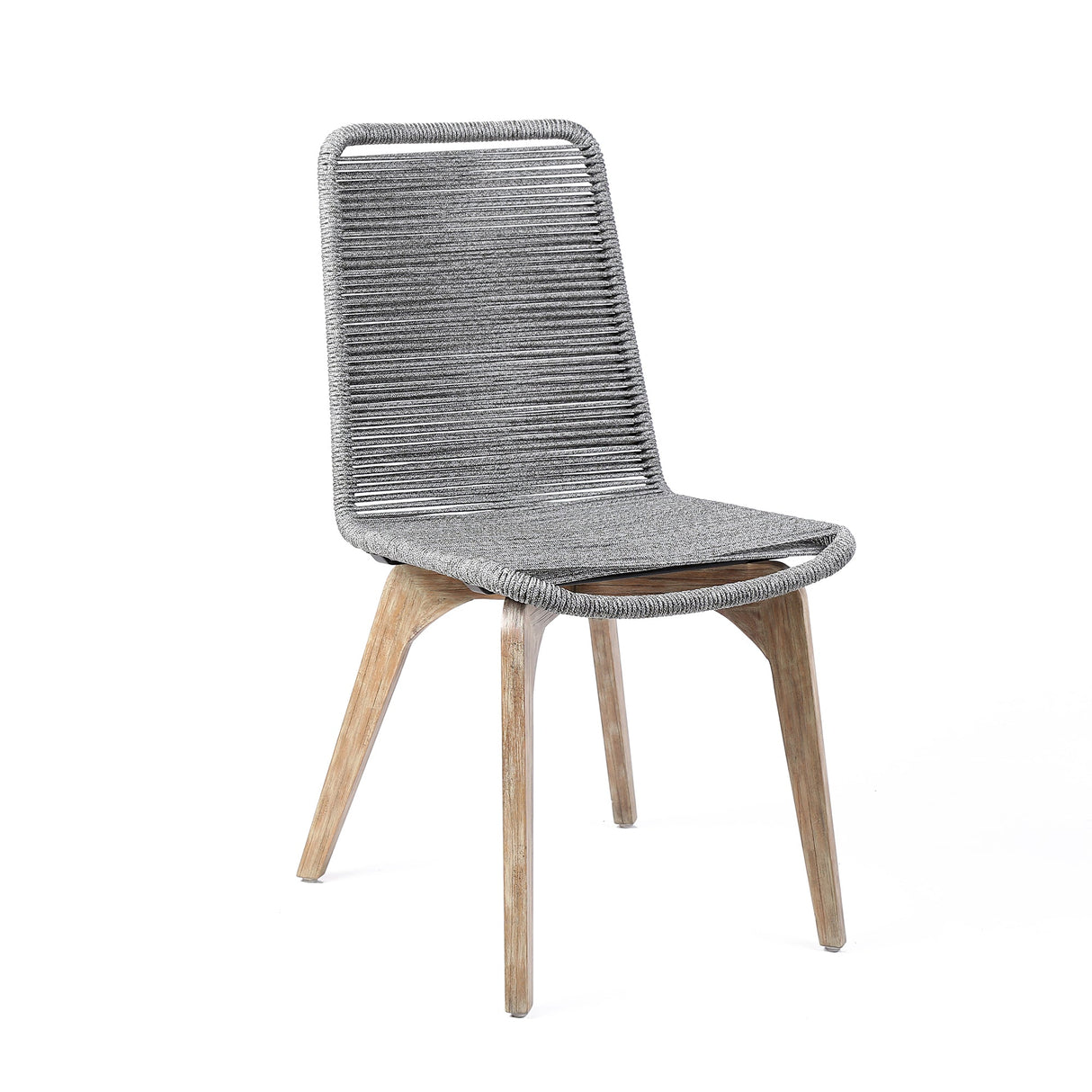 Island Eucalyptus Wood Outdoor Dining Chair Set of 2 - Stylish Comfort with UV Resistant Weave