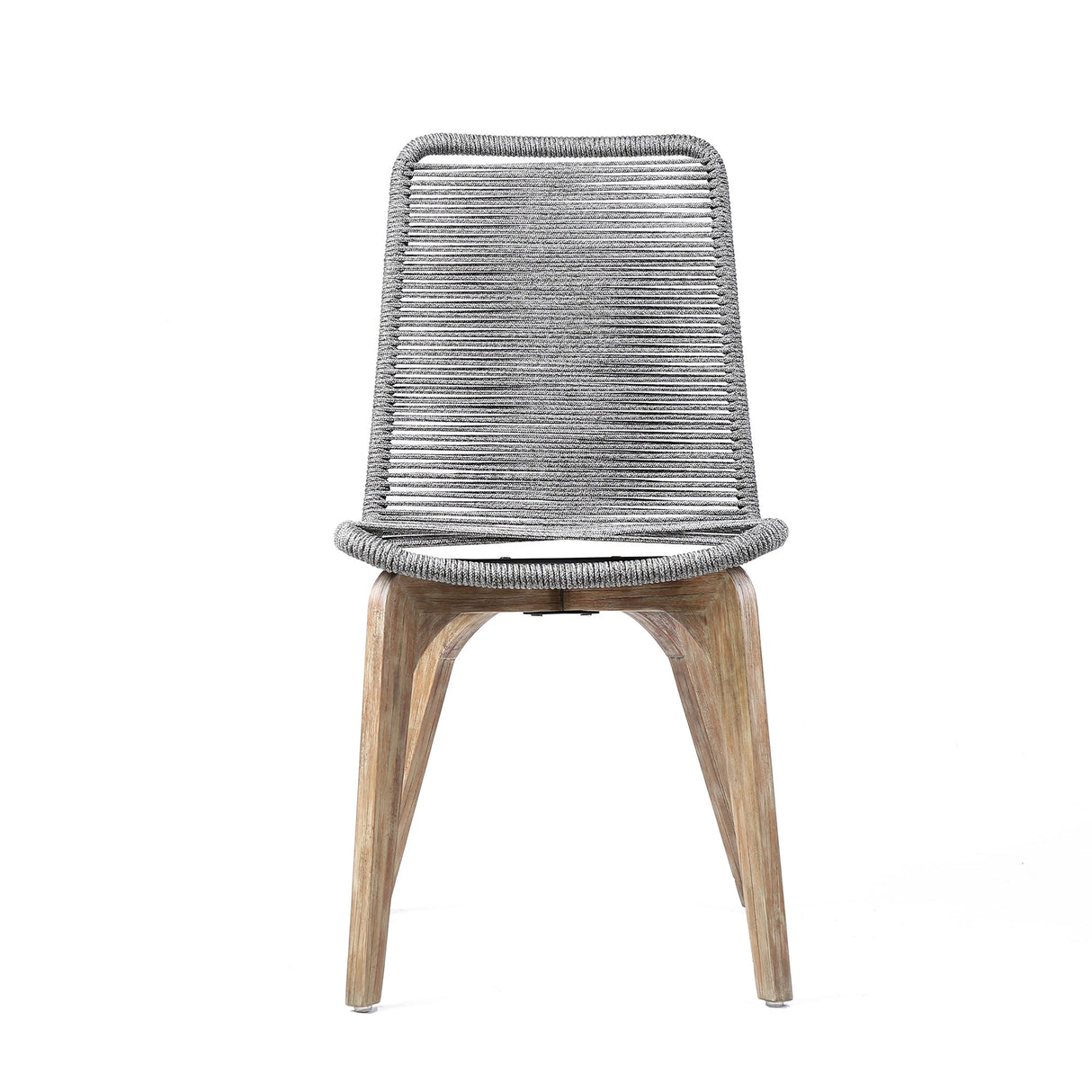 Island Eucalyptus Wood Outdoor Dining Chair Set of 2 - Stylish Comfort with UV Resistant Weave