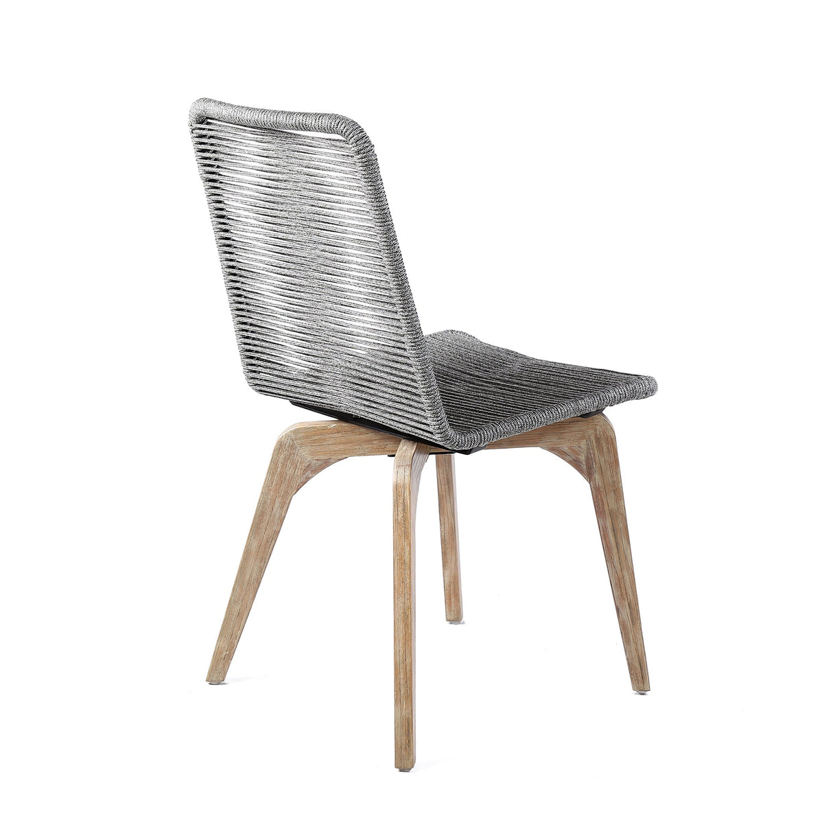 Island Eucalyptus Wood Outdoor Dining Chair Set of 2 - Stylish Comfort with UV Resistant Weave