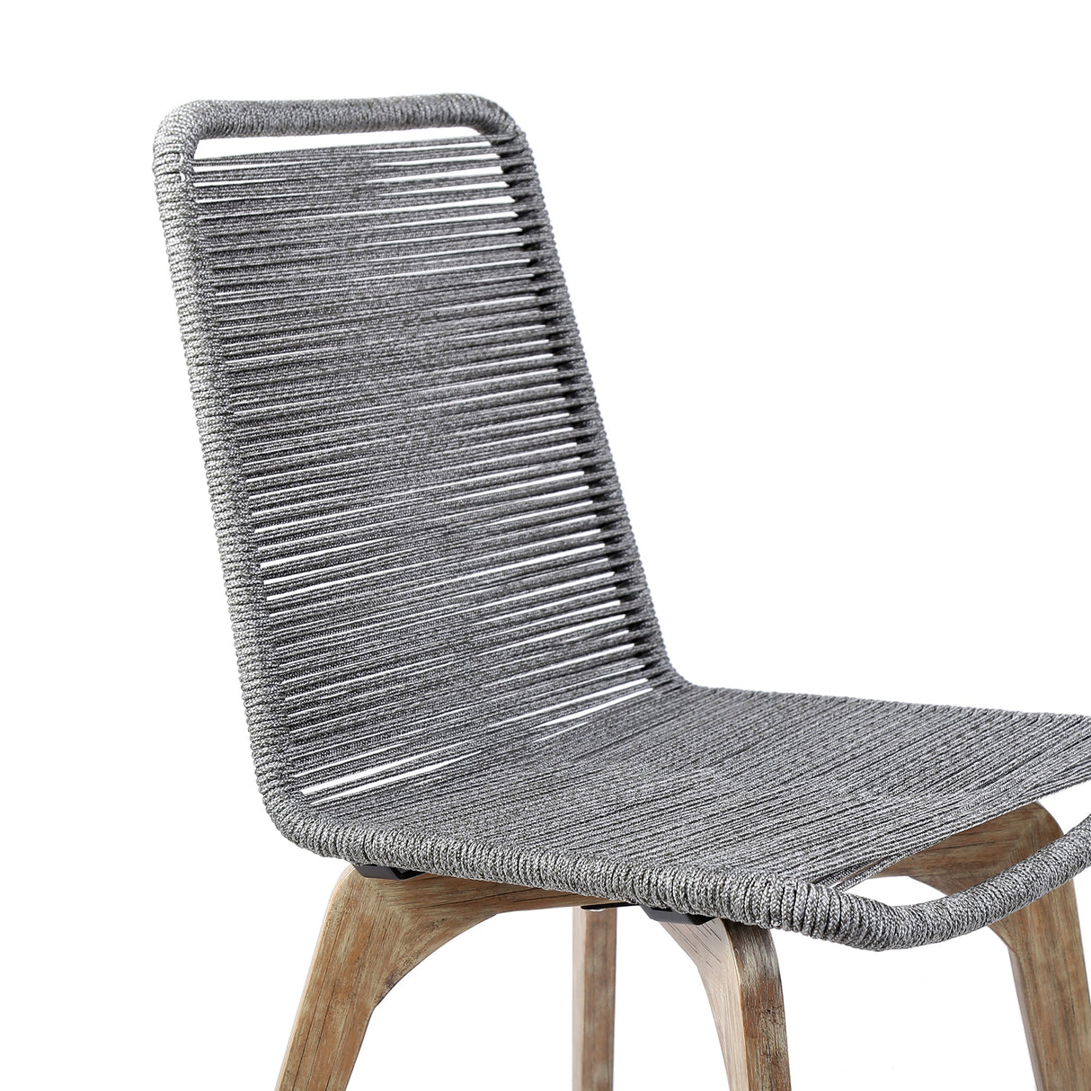 Island Eucalyptus Wood Outdoor Dining Chair Set of 2 - Stylish Comfort with UV Resistant Weave