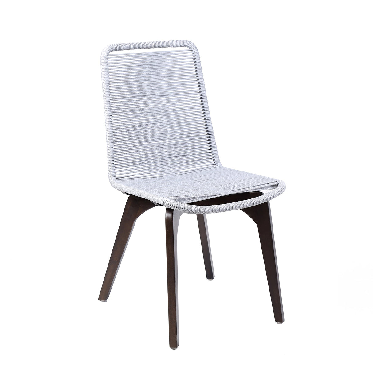Island Eucalyptus Wood Outdoor Dining Chair Set of 2 - Stylish Comfort with UV Resistant Weave