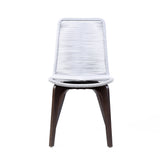 Island Eucalyptus Wood Outdoor Dining Chair Set of 2 - Stylish Comfort with UV Resistant Weave