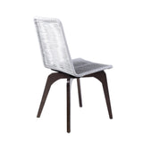 Island Eucalyptus Wood Outdoor Dining Chair Set of 2 - Stylish Comfort with UV Resistant Weave
