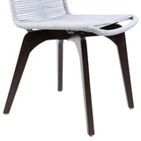 Island Eucalyptus Wood Outdoor Dining Chair Set of 2 - Stylish Comfort with UV Resistant Weave