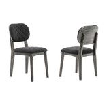 Katelyn Acacia Dining Chair Set of 2 - Stylish Upholstered Chairs with Tundra Gray Finish for Home