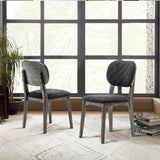 Katelyn Acacia Dining Chair Set of 2 - Stylish Upholstered Chairs with Tundra Gray Finish for Home