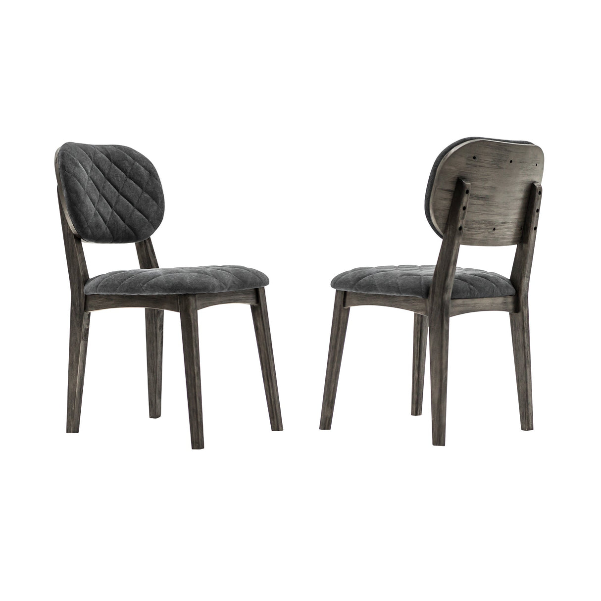 Katelyn Acacia Dining Chair Set of 2 - Stylish Upholstered Chairs with Tundra Gray Finish for Home
