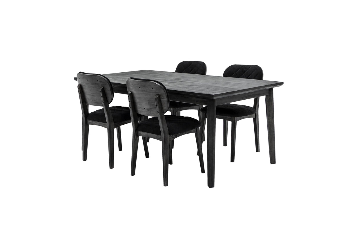 Katelyn Acacia Dining Chair Set of 2 - Stylish Upholstered Chairs with Tundra Gray Finish for Home