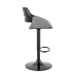 Karter Adjustable Faux Leather Bar Stool with 360-Degree Swivel and Comfort Design for Home Use