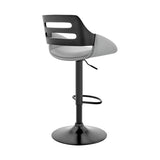 Karter Adjustable Faux Leather Bar Stool with 360-Degree Swivel and Comfort Design for Home Use