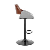 Karter Adjustable Faux Leather Bar Stool with 360-Degree Swivel and Comfort Design for Home Use