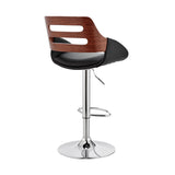 Karter Adjustable Faux Leather Bar Stool with 360-Degree Swivel and Comfort Design for Home Use