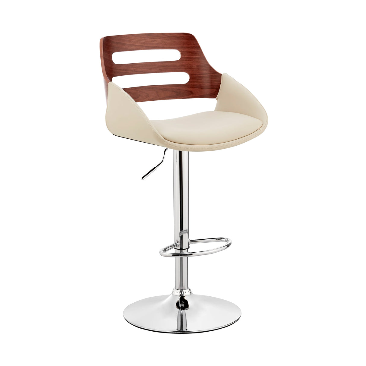 Karter Adjustable Faux Leather Bar Stool with 360-Degree Swivel and Comfort Design for Home Use