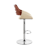 Karter Adjustable Faux Leather Bar Stool with 360-Degree Swivel and Comfort Design for Home Use
