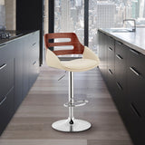 Karter Adjustable Faux Leather Bar Stool with 360-Degree Swivel and Comfort Design for Home Use
