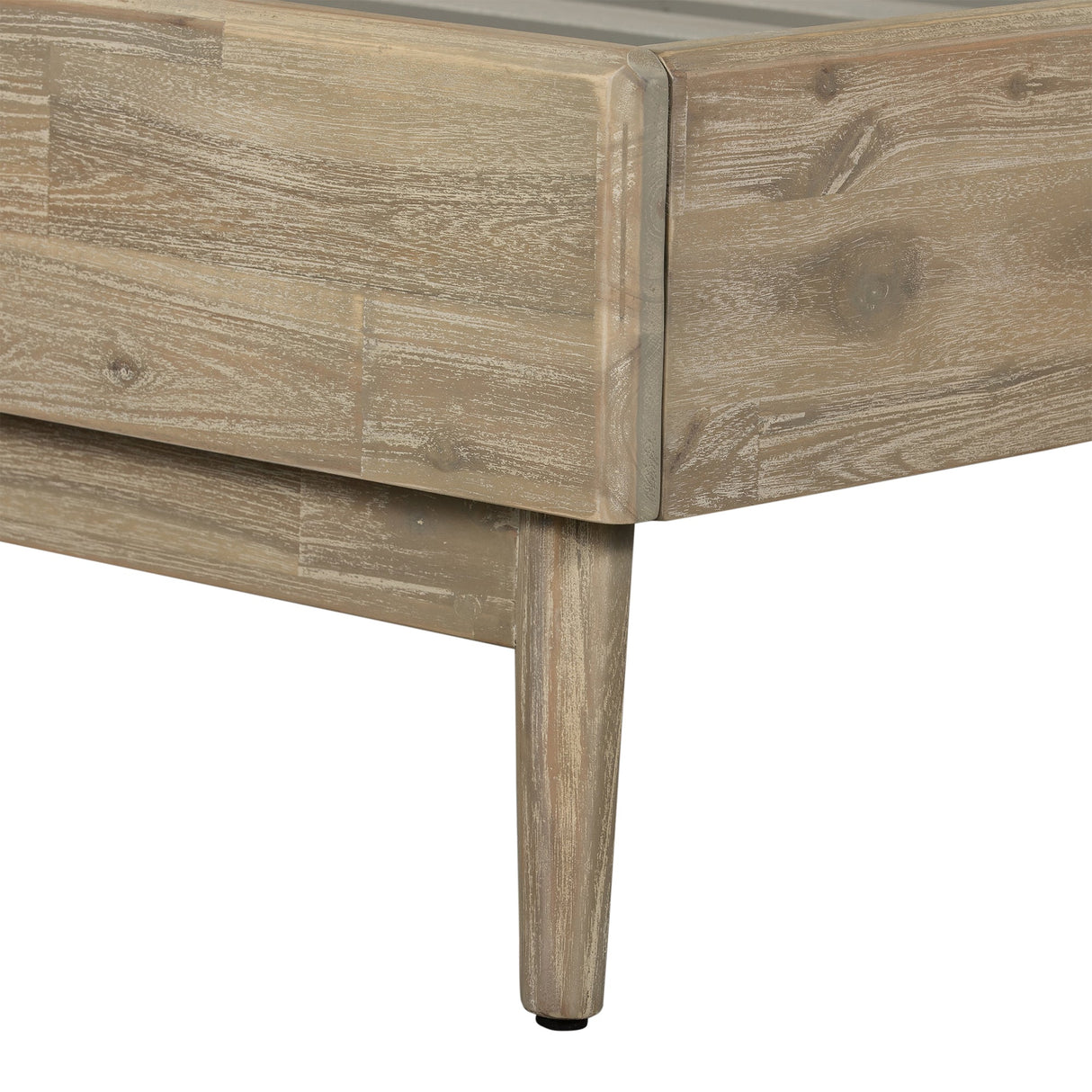 Baly Acacia Mid-Century Platform Bed - Stylish Design, No Box Spring Needed, Easy Assembly & Storage