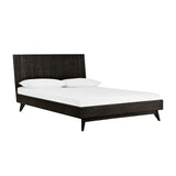 Baly Acacia Mid-Century Platform Bed - Stylish Design, No Box Spring Needed, Easy Assembly & Storage