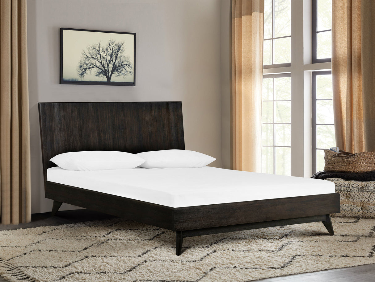 Baly Acacia Mid-Century Platform Bed - Stylish Design, No Box Spring Needed, Easy Assembly & Storage