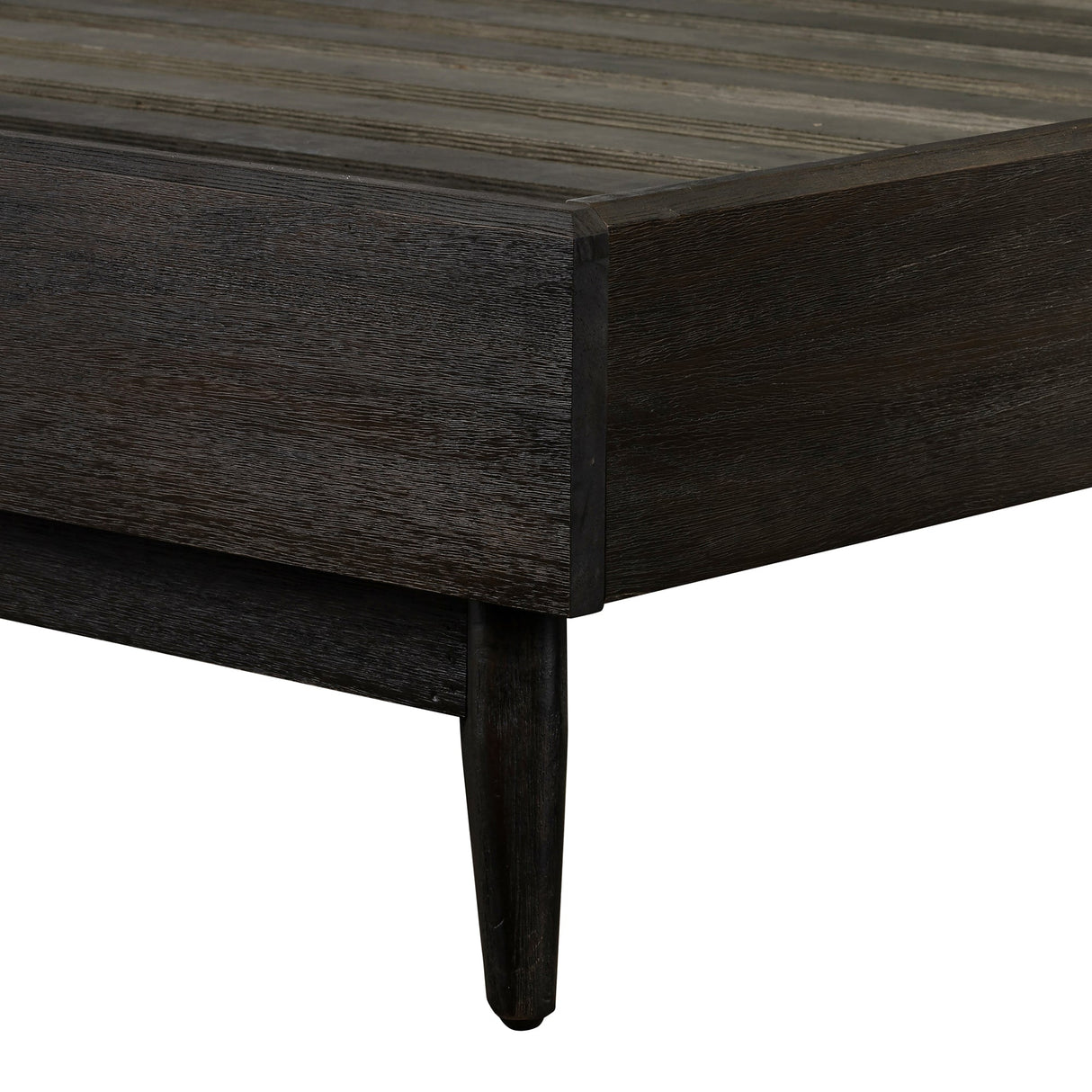 Baly Acacia Mid-Century Platform Bed - Stylish Design, No Box Spring Needed, Easy Assembly & Storage