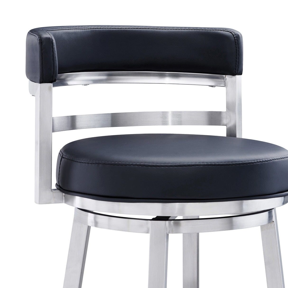 Madrid Swivel Barstool – Ergonomic Faux Leather Seating with 360-Degree Motion for Your Home Bar