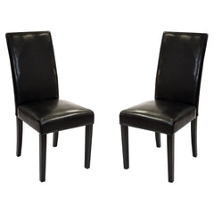Wood/Bonded Stylish Dining Chairs Set of Two - Contemporary Upholstered Comfort for Modern Homes
