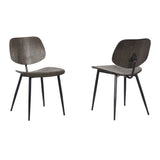 Miki Mid-Century Black Steel Dining Chair Set of 2 - Stylish, Durable, Ideal for Any Room Decor