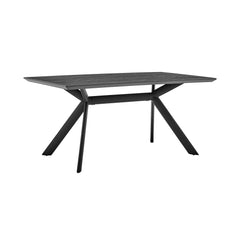 Margot Dark Gray Metal Dining Table - Modern Design, Durable Construction for Family Gatherings