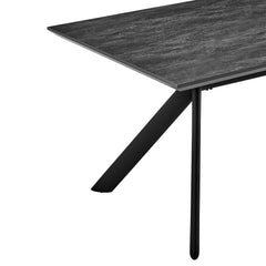Margot Dark Gray Metal Dining Table - Modern Design, Durable Construction for Family Gatherings