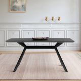 Margot Dark Gray Metal Dining Table - Modern Design, Durable Construction for Family Gatherings