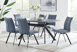 Margot Dark Gray Metal Dining Table - Modern Design, Durable Construction for Family Gatherings