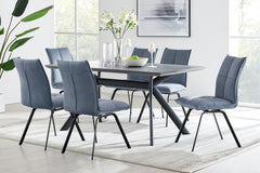 Margot Dark Gray Metal Dining Table - Modern Design, Durable Construction for Family Gatherings