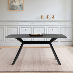 Margot Dark Gray Metal Dining Table - Modern Design, Durable Construction for Family Gatherings