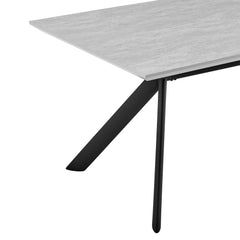Margot Dark Gray Metal Dining Table - Modern Design, Durable Construction for Family Gatherings