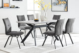 Margot Dark Gray Metal Dining Table - Modern Design, Durable Construction for Family Gatherings