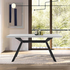 Margot Dark Gray Metal Dining Table - Modern Design, Durable Construction for Family Gatherings