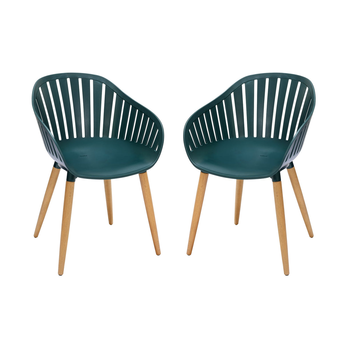 Nassau Outdoor Dining Chairs Set of 2 - Eco-Friendly, Stylish Eucalyptus Legs in Multiple Colors!