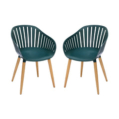 Nassau Outdoor Dining Chairs Set of 2 - Eco-Friendly, Stylish Eucalyptus Legs in Multiple Colors!