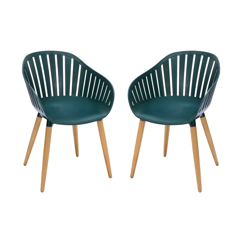 Nassau Outdoor Dining Chairs Set of 2 - Eco-Friendly, Stylish Eucalyptus Legs in Multiple Colors!