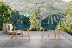 Nassau Outdoor Dining Chairs Set of 2 - Eco-Friendly, Stylish Eucalyptus Legs in Multiple Colors!