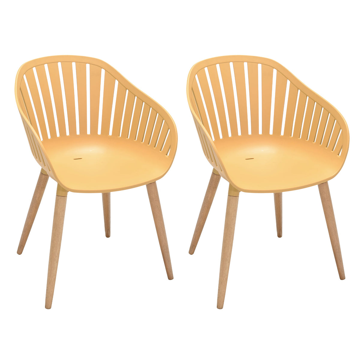 Nassau Outdoor Dining Chairs Set of 2 - Eco-Friendly, Stylish Eucalyptus Legs in Multiple Colors!