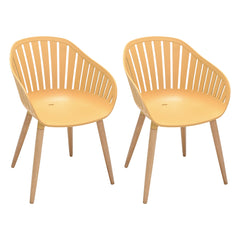 Nassau Outdoor Dining Chairs Set of 2 - Eco-Friendly, Stylish Eucalyptus Legs in Multiple Colors!
