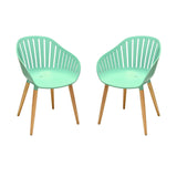 Nassau Outdoor Dining Chairs Set of 2 - Eco-Friendly, Stylish Eucalyptus Legs in Multiple Colors!