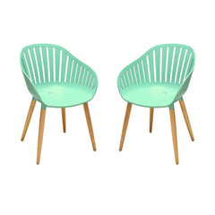 Nassau Outdoor Dining Chairs Set of 2 - Eco-Friendly, Stylish Eucalyptus Legs in Multiple Colors!