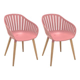 Nassau Outdoor Dining Chairs Set of 2 - Eco-Friendly, Stylish Eucalyptus Legs in Multiple Colors!