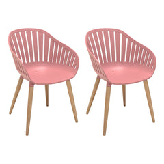 Nassau Outdoor Dining Chairs Set of 2 - Eco-Friendly, Stylish Eucalyptus Legs in Multiple Colors!