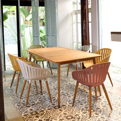 Nassau Outdoor Dining Chairs Set of 2 - Eco-Friendly, Stylish Eucalyptus Legs in Multiple Colors!