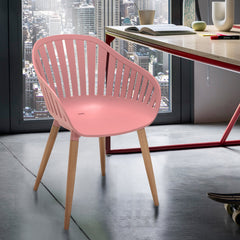 Nassau Outdoor Dining Chairs Set of 2 - Eco-Friendly, Stylish Eucalyptus Legs in Multiple Colors!