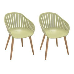 Nassau Outdoor Dining Chairs Set of 2 - Eco-Friendly, Stylish Eucalyptus Legs in Multiple Colors!